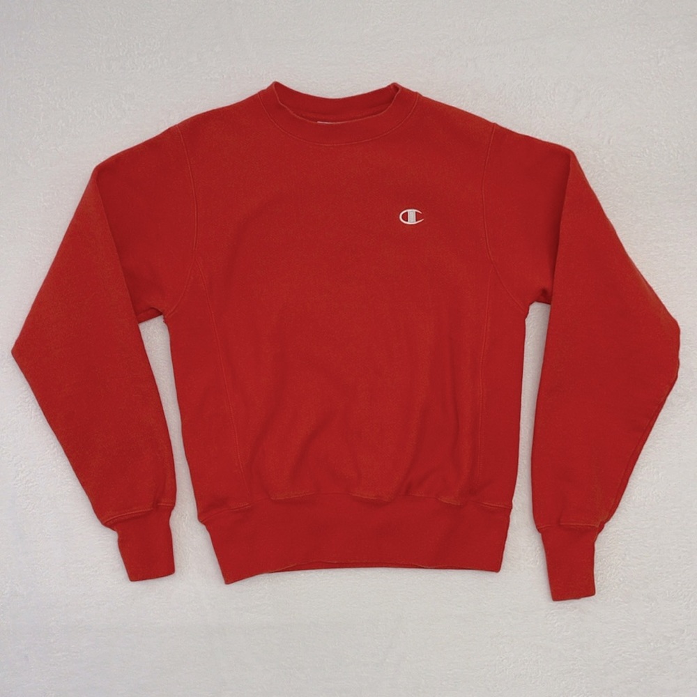Vintage Champion‎ Reverse Weave Sweatshirt Crewneck Size XS Orange/Red